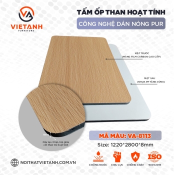 TẤM ỐP ĐA NĂNG SỢI THAN HOẠT TÍNH VÂN GỖ VÀNG