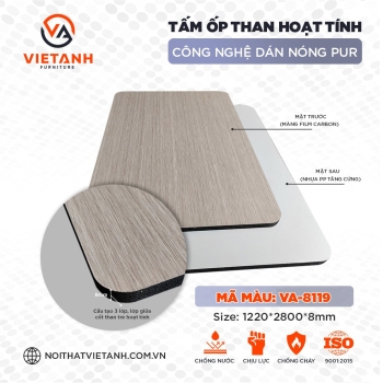 TẤM ỐP ĐA NĂNG SỢI THAN HOẠT TÍNH VÂN GỖ GHI