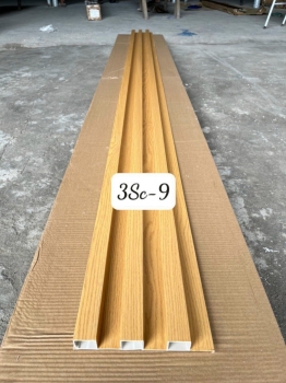 Lam sóng nhựa trang trí 3 sóng cao vân gỗ vàng 09