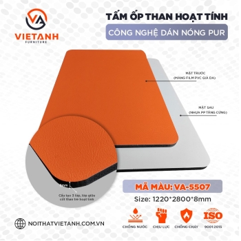 TẤM ỐP ĐA NĂNG SỢI THAN TRE ĐƠN SẮC CAM HERMES